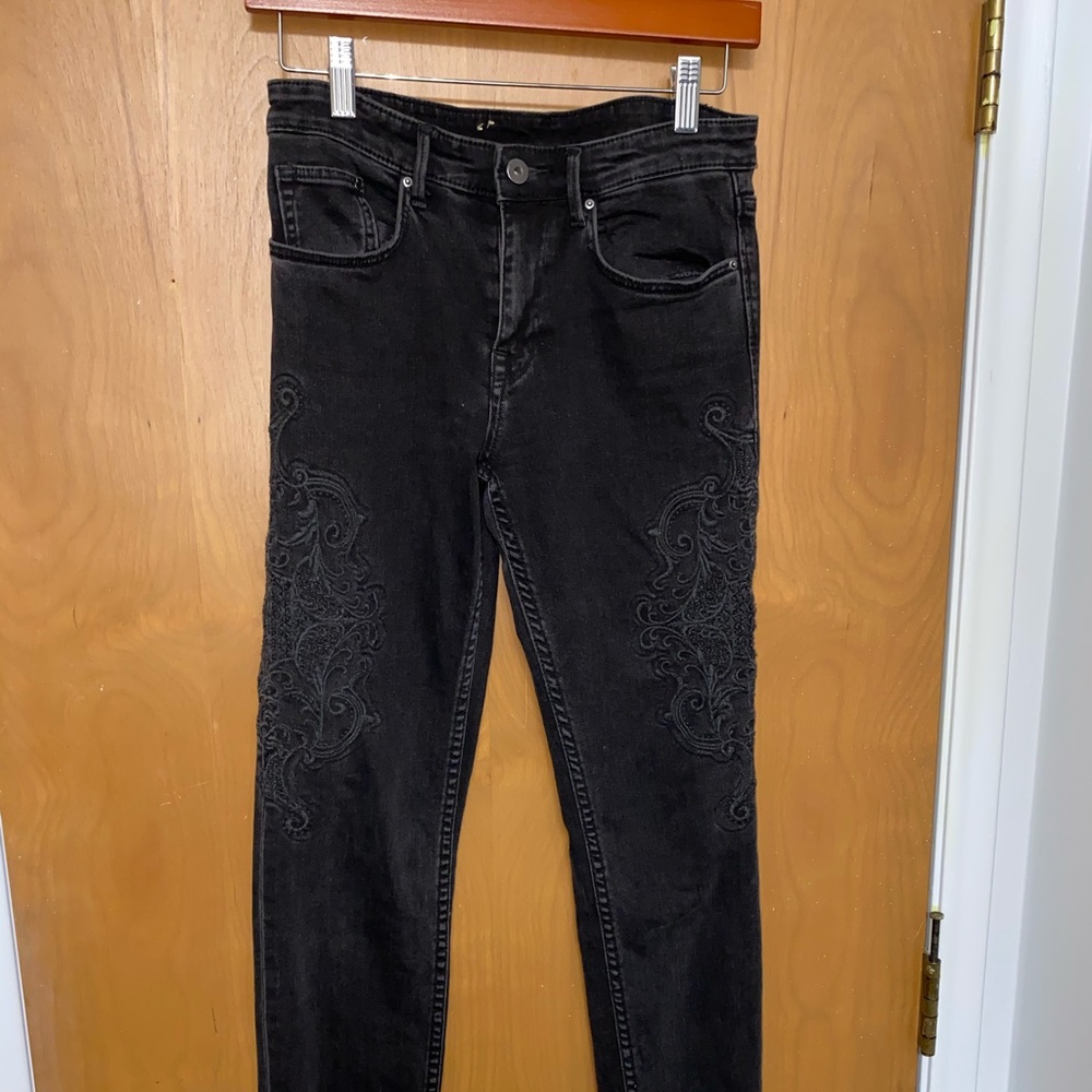 H&M Embroidered Skinny Jeans Size 25